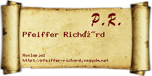 Pfeiffer Richárd névjegykártya